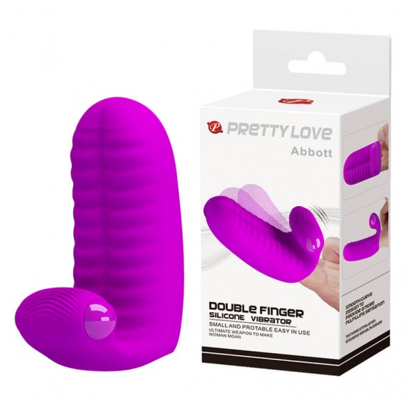 PRETTY LOVE - Abbott Double Finger Vibrator (Purple) PRETTY LOVE - Abbott Double Finger Vibrator (Purple)